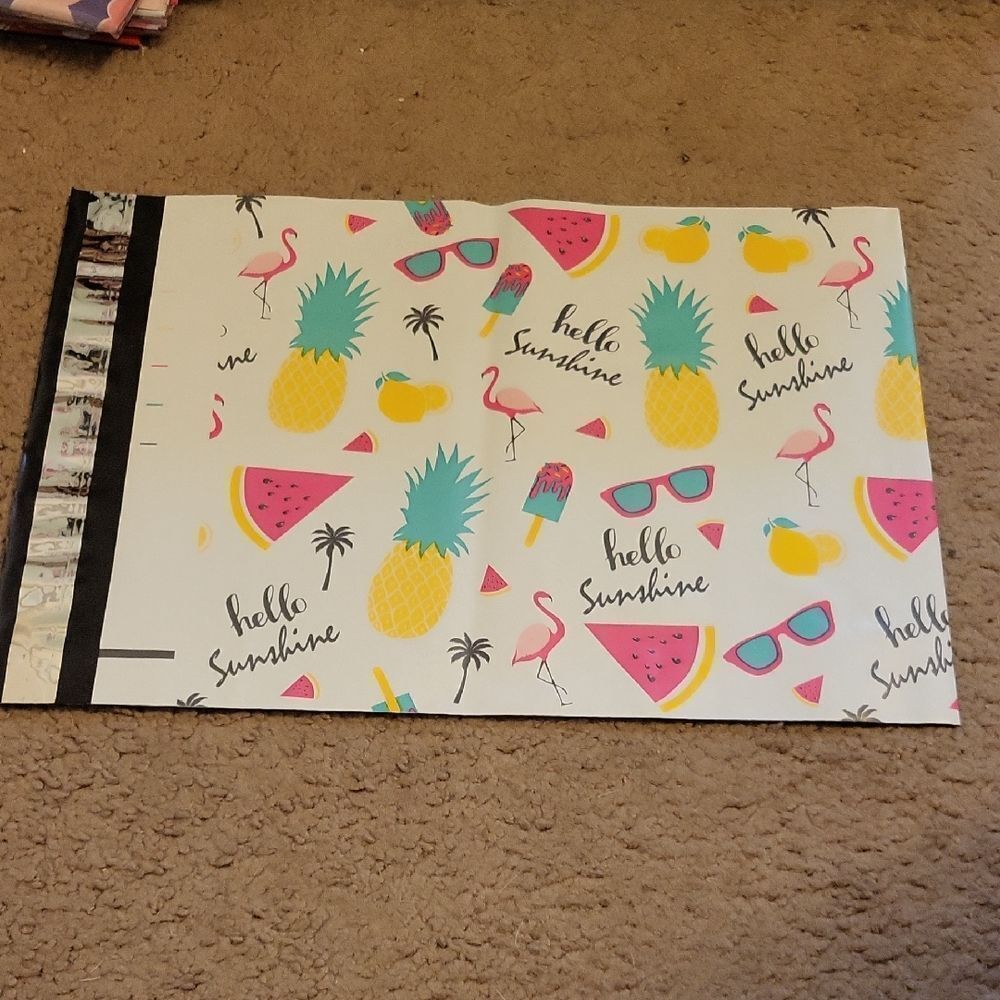 Poly Mailers  with Pineapples and Flamingos 10 X 13